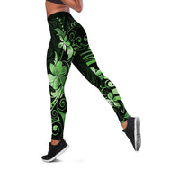 Matariki New Zealand Leggings Maori Pattern Green Galaxy LT05 Green - Polynesian Pride
