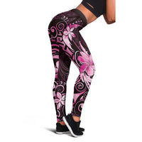 Matariki New Zealand Leggings Maori Pattern Pink Galaxy LT05 - Polynesian Pride