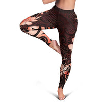 Matariki New Zealand Leggings Maori Pattern Red Galaxy LT05 - Polynesian Pride