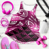 Matariki New Zealand Women Racerback Tank NZ Niho Taniwha Maori New Year Pink Galaxy LT14 Pink - Polynesian Pride