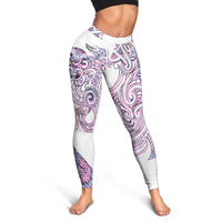 Mawhero Paua Shell Kowhaiwhai Taniko Leggings Taniwha Maori Tribal Style