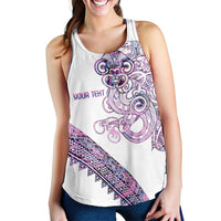 Mawhero Paua Shell Kowhaiwhai Taniko Personalised Women Racerback Tank Taniwha Maori Tribal Style LT9 - Polynesian Pride