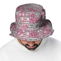 Mele Kalikimaka Hawaii Christmas Bucket Hat Akala Seamless Floral Motif - Polynesian Pride