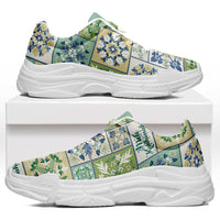 Mele Kalikimaka Hawaii Christmas Chunky Sneakers Omaomao Seamless Floral Motif - Polynesian Pride