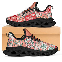 Mele Kalikimaka Hawaii Christmas Clunky Sneakers Ulaula Seamless Floral Motif - Polynesian Pride