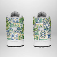 Mele Kalikimaka Hawaii Christmas High Sneakers AJ1 Omaomao Seamless Floral Motif LT9 - Polynesian Pride
