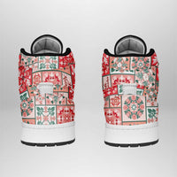 Mele Kalikimaka Hawaii Christmas High Sneakers AJ1 Ulaula Seamless Floral Motif LT9 - Polynesian Pride