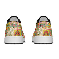 Mele Kalikimaka Hawaii Christmas Low Sneakers Melemele Mama Seamless Floral Motif - Polynesian Pride