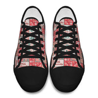 Mele Kalikimaka Hawaii Christmas Low Top Shoes Ulaula Seamless Floral Motif LT9 - Polynesian Pride