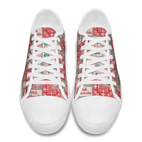 Mele Kalikimaka Hawaii Christmas Low Top Shoes Ulaula Seamless Floral Motif LT9 - Polynesian Pride