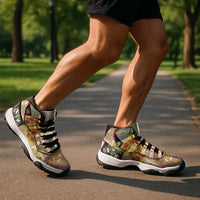 Mele Kalikimaka Hawaii Christmas Sneakers J11 Melemele Mama Seamless Floral Motif - Polynesian Pride