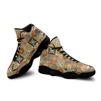 Mele Kalikimaka Hawaii Christmas Sneakers J13 Melemele Mama Seamless Floral Motif - Polynesian Pride