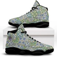 Mele Kalikimaka Hawaii Christmas Sneakers J13 Omaomao Seamless Floral Motif - Polynesian Pride