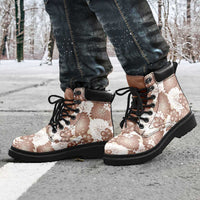 Mocha Mousse Aloha Hawaii All Season Boots Monstera Hibiscus Plumeria Seamless Vibes - Polynesian Pride