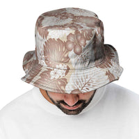Mocha Mousse Aloha Hawaii Bucket Hat Monstera Hibiscus Plumeria Seamless Vibes - Polynesian Pride
