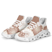 Mocha Mousse Aloha Hawaii Clunky Sneakers Monstera Hibiscus Plumeria Seamless Vibes - Polynesian Pride