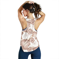 Mocha Mousse Aloha Hawaii Women Racerback Tank Monstera Hibiscus Plumeria Seamless Vibes - Polynesian Pride