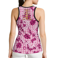 Mokihana Maile Ilima Leis Paniolo Palaka Hollow Tank Top Hawaiian Omaomo Ulaula Spirit - Polynesian Pride