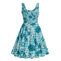 Mokihana Maile Ilima Leis Paniolo Palaka Midi Dress Hawaiian Polu Opa Spirit - Polynesian Pride