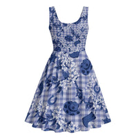 Mokihana Maile Ilima Leis Paniolo Palaka Midi Dress Hawaiian Polu Spirit - Polynesian Pride