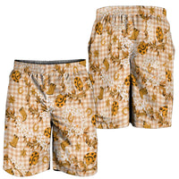 Mokihana Maile Ilima Leis Paniolo Palaka Shorts for Men Hawaiian Kula Spirit LT9 - Polynesian Pride