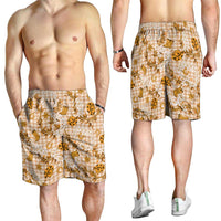 Mokihana Maile Ilima Leis Paniolo Palaka Shorts for Men Hawaiian Kula Spirit LT9 - Polynesian Pride