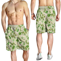 Mokihana Maile Ilima Leis Paniolo Palaka Shorts for Men Hawaiian Omaomo Ala Spirit LT9 - Polynesian Pride