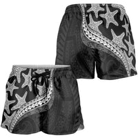 Monotone Polynesian Starfish Unique Pattern Shorts for Women
