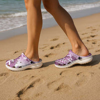 New Zealand Aotearoa Darts Masters Clogs Shoes Maori Art Tattoo with Tribal Dart Symbol Pink - Polynesian Pride