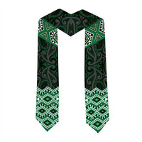 New Zealand Aotearoa Graduation Stole Green Taniko Art Maori Pattern LT05 - Polynesian Pride