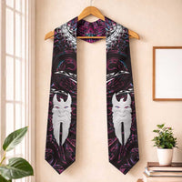 New Zealand Aotearoa Graduation Stole Maori Hei Rehua Paua Shell Glitter Pink LT05 One Size Pink - Polynesian Pride