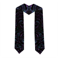 New Zealand Aotearoa Graduation Stole Maori Tane Te Waiora Paua Shell Glitter Purple LT05 - Polynesian Pride