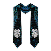 New Zealand Aotearoa Graduation Stole Maori Wheku Paua Shell Glitter Turquoise LT05 - Polynesian Pride