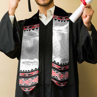 New Zealand Aotearoa Graduation Stole With Kowhaiwhai Pattern Red Version LT05 - Polynesian Pride