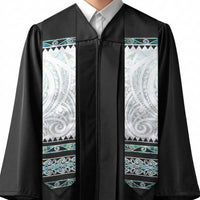 New Zealand Aotearoa Graduation Stole With Paua Shell Kowhaiwhai Pattern LT05 - Polynesian Pride