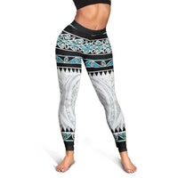 New Zealand Aotearoa Leggings With Paua Shell Kowhaiwhai Pattern