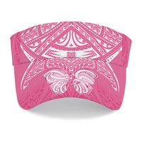 New Zealand Breast Cancer Awareness Sun Visor Cap Maori Butterfly Pink Ribbon LT14 - Polynesian Pride
