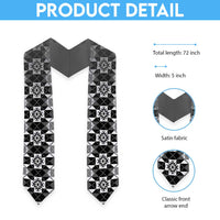 New Zealand Graduation Stole Poutama Mix Gray Taniko Inspired Art LT05 - Polynesian Pride