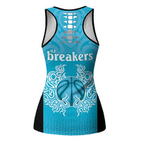 New Zealand Hollow Tank Top Fire Basketball Maori Tribal Sky Blue LT9 - Polynesian Pride