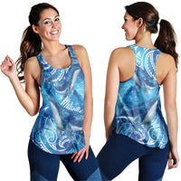 New Zealand Humpback Whale Matariki Women Racerback Tank Maori New Year Taniko Niho Taniwha LT14 - Polynesian Pride