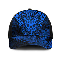 New Zealand Rugby All Blue Mesh Trucker Cap Silver Fern All Black Mix Ta Moko LT9 One Size Black Blue - Polynesian Pride