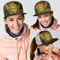 New Zealand Rugby All Gold Mesh Trucker Cap Silver Fern All Black Mix Ta Moko - Polynesian Pride