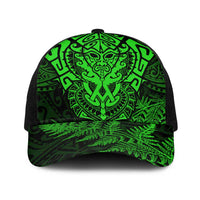 New Zealand Rugby All Green Baseball Net Cap Silver Fern All Black Mix Ta Moko LT9 One Size Black Green - Polynesian Pride