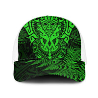 New Zealand Rugby All Green Baseball Net Cap Silver Fern All Black Mix Ta Moko LT9 One Size White Green - Polynesian Pride