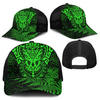 New Zealand Rugby All Green Baseball Net Cap Silver Fern All Black Mix Ta Moko - Polynesian Pride