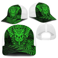 New Zealand Rugby All Green Mesh Trucker Cap Silver Fern All Black Mix Ta Moko LT9 - Polynesian Pride