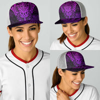 New Zealand Rugby All Purple Baseball Net Cap Silver Fern All Black Mix Ta Moko - Polynesian Pride