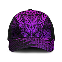 New Zealand Rugby All Purple Mesh Trucker Cap Silver Fern All Black Mix Ta Moko - Polynesian Pride