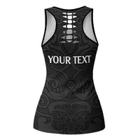 New Zealand Rugby Personalised Hollow Tank Top All Black Fern Maori Tribal Pattern - Polynesian Pride