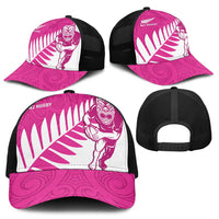 New Zealand Silver Fern Rugby Baseball Net Cap Go All Black Maori Pink Version - Polynesian Pride